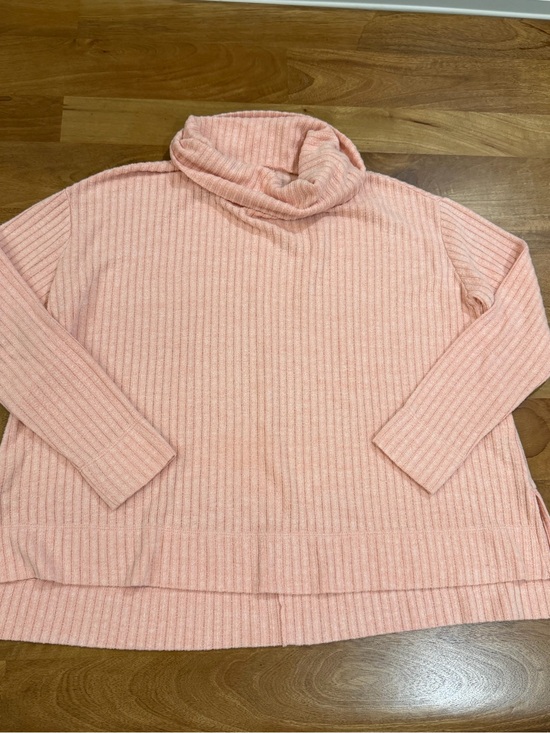 Anthropologie Sweaters - Anthropologie Maeve Light Pink Ribbed Knit Boxy Cowl Neck Sweater - Size XS